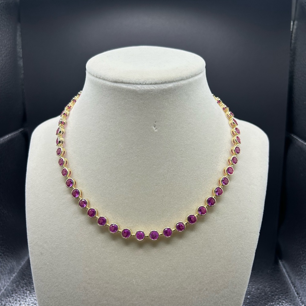Melinda Maria Gold and Purple Necklace